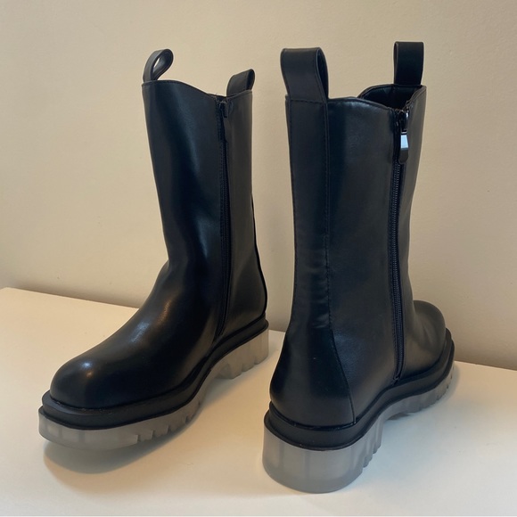 GO GETTER2 Mata Black Leather Zip-Up Mid-Ankle Boots - Picture 4 of 10